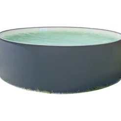 Rundbecken-Set Anthrazit 350 x 90 cm Innenauskleidung sand