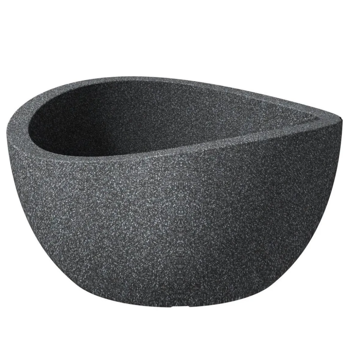 Scheurich Pflanzschale Wave Globe Bowl schwarz-granit 40 x 21 cm