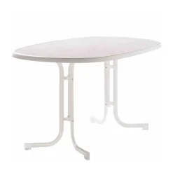 SIEGER Boulevardtisch 152 140 x 90 x 72 cm höhenverstellbar weiß