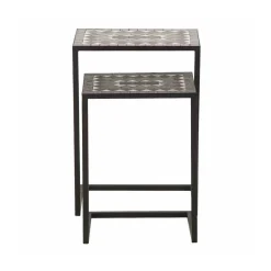 Siena Garden Beistelltischset Como 39 x 30 x 54 cm Stahlgestell