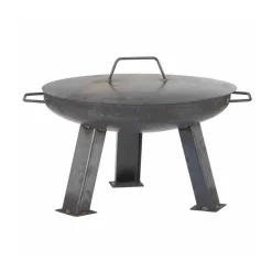 Siena Garden Deckel zu Feuerschale XXL 55 cm Durchmesser 57 x 0,2 cm unbehandelter Stahl
