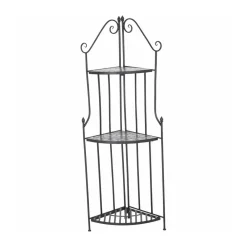 Siena Garden Eckregal Como 36 x 36 x 141,5 cm matt schwarz/mosaikoptik