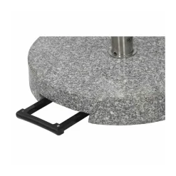 Siena Garden Granit-Schirmständer 40 kg, Ø50x8 cm, hellgrau, für Schirmstock-Ø 25-48 mm, inkl. Rollen