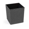 Siena Garden Pflanzgefäß Marle 25 x 25 x 26 cm graphit Rattanoptik
