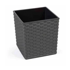 Siena Garden Pflanzgefäß Marle 25 x 25 x 26 cm graphit Rattanoptik