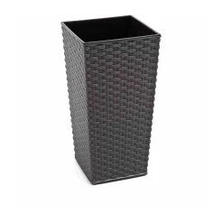 Siena Garden Pflanzgefäß Paris 35 x 35 x 68 cm graphit Rattanoptik