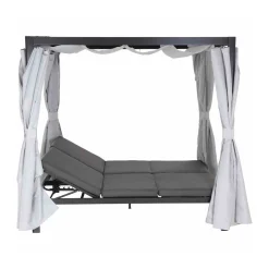 Siena Garden Sofabett „Waikiki“, mehrfach verstellbar, anthrazit/grau