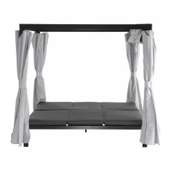 Siena Garden Sofabett „Waikiki“, mehrfach verstellbar, anthrazit/grau