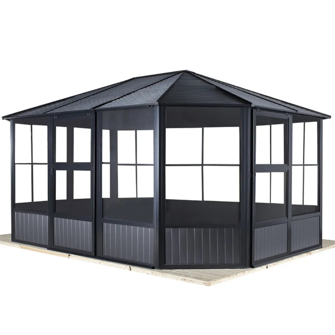 Sojag Pavillon Kaltwintergarten Charleston 1215 383,6x488,6x280,89cm Anthrazit