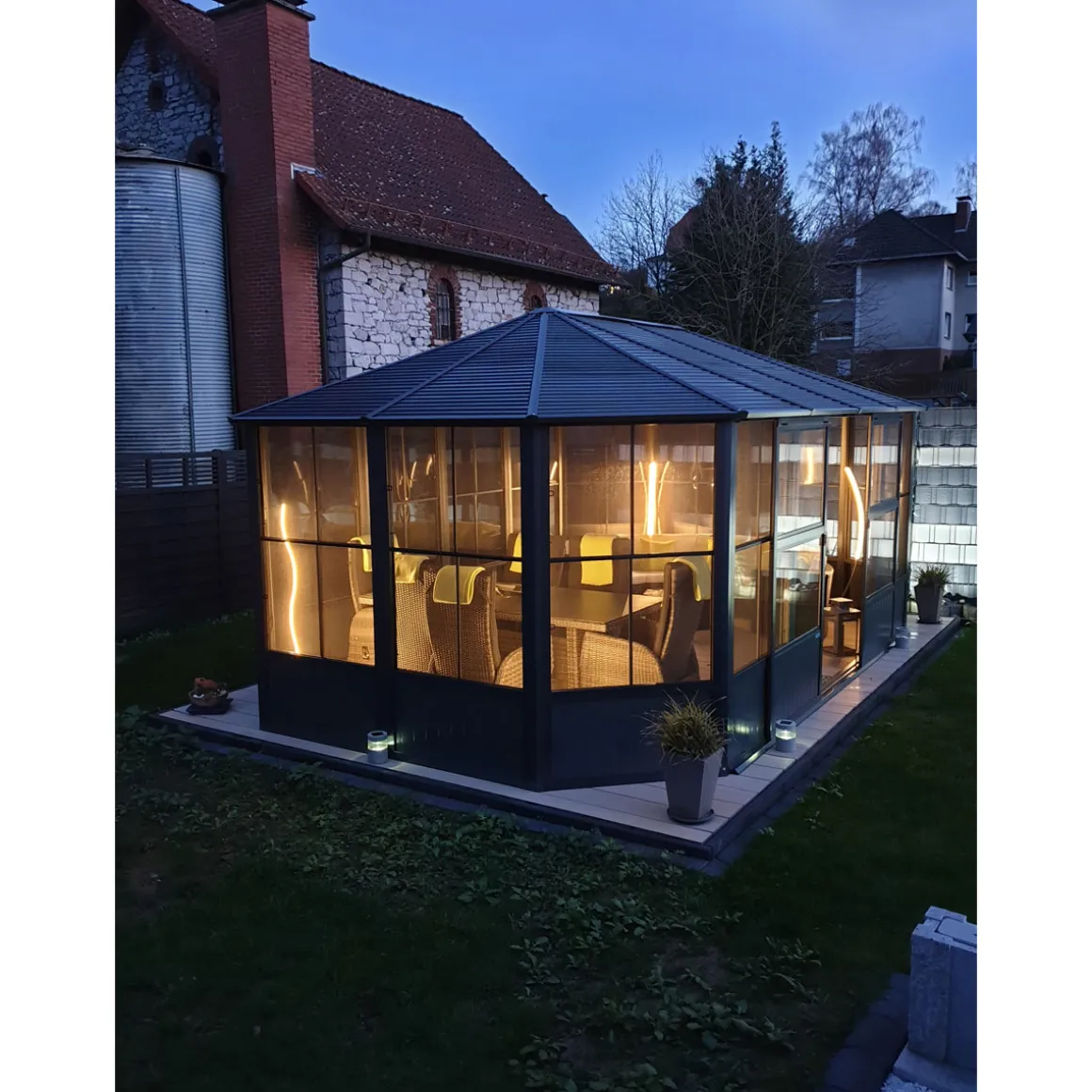 Sojag Pavillon Kaltwintergarten Charleston 1215 383,6x488,6x280,89cm Anthrazit