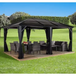 Sojag Pavillon Meridien 1216 inkl. Moskitonetz 365x485x270cm Anthrazit
