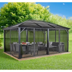 Sojag Pavillon Meridien 1216 inkl. Moskitonetz 365x485x270cm Anthrazit