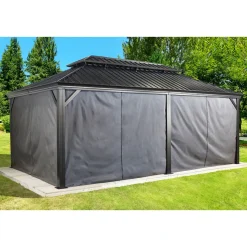 Sojag Pavillon Messina 1220 inkl. Moskitonetz 363x598x307,1cm Anthrazit