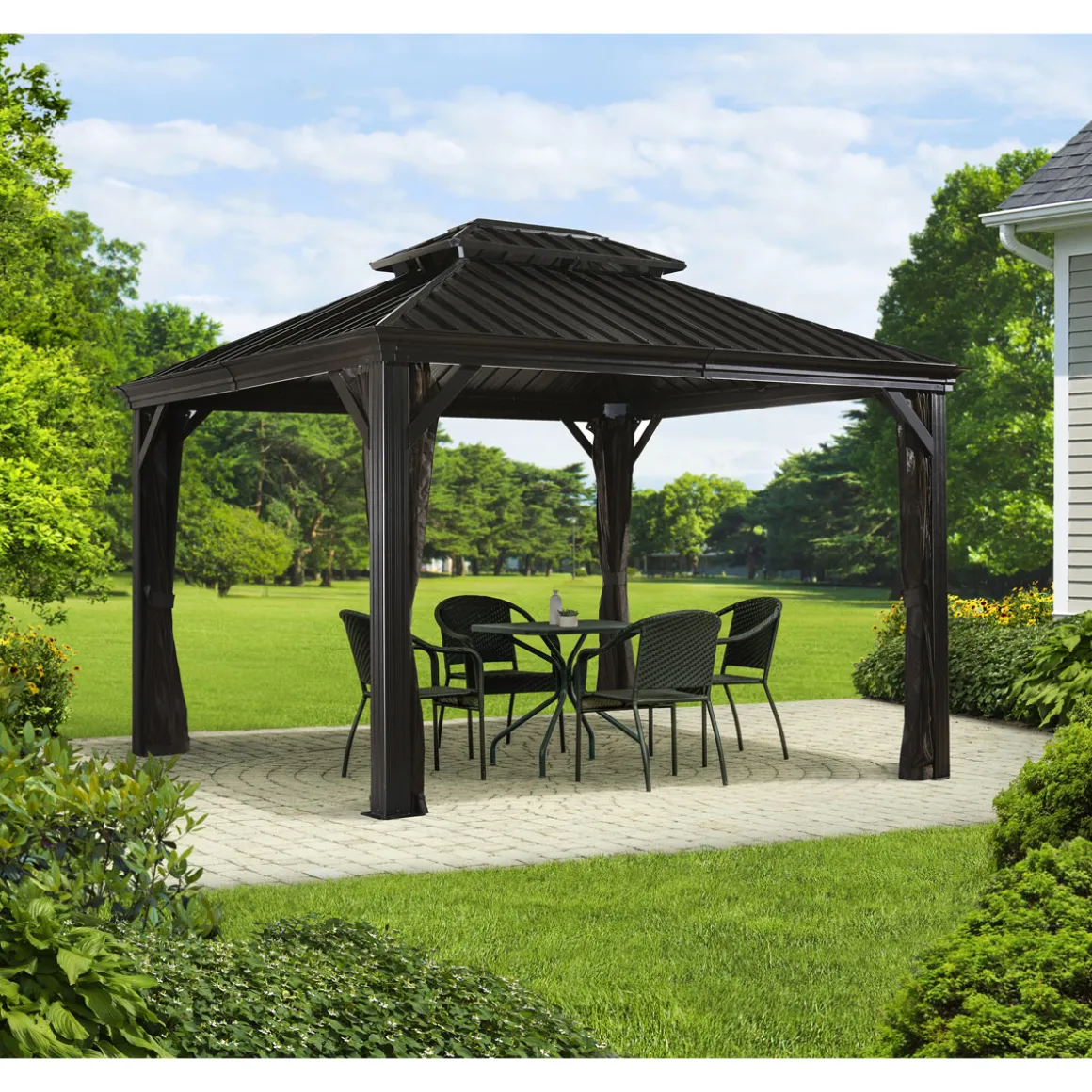 Sojag Pavillon Messina 1012 inkl. Moskitonetz 298x363x291,5cm Anthrazit