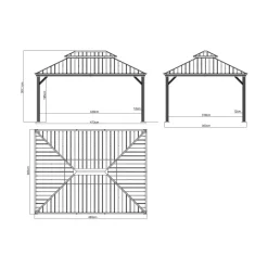 Sojag Pavillon Messina 1216 inkl. Moskitonetz 363x483x307,1cm Champagner