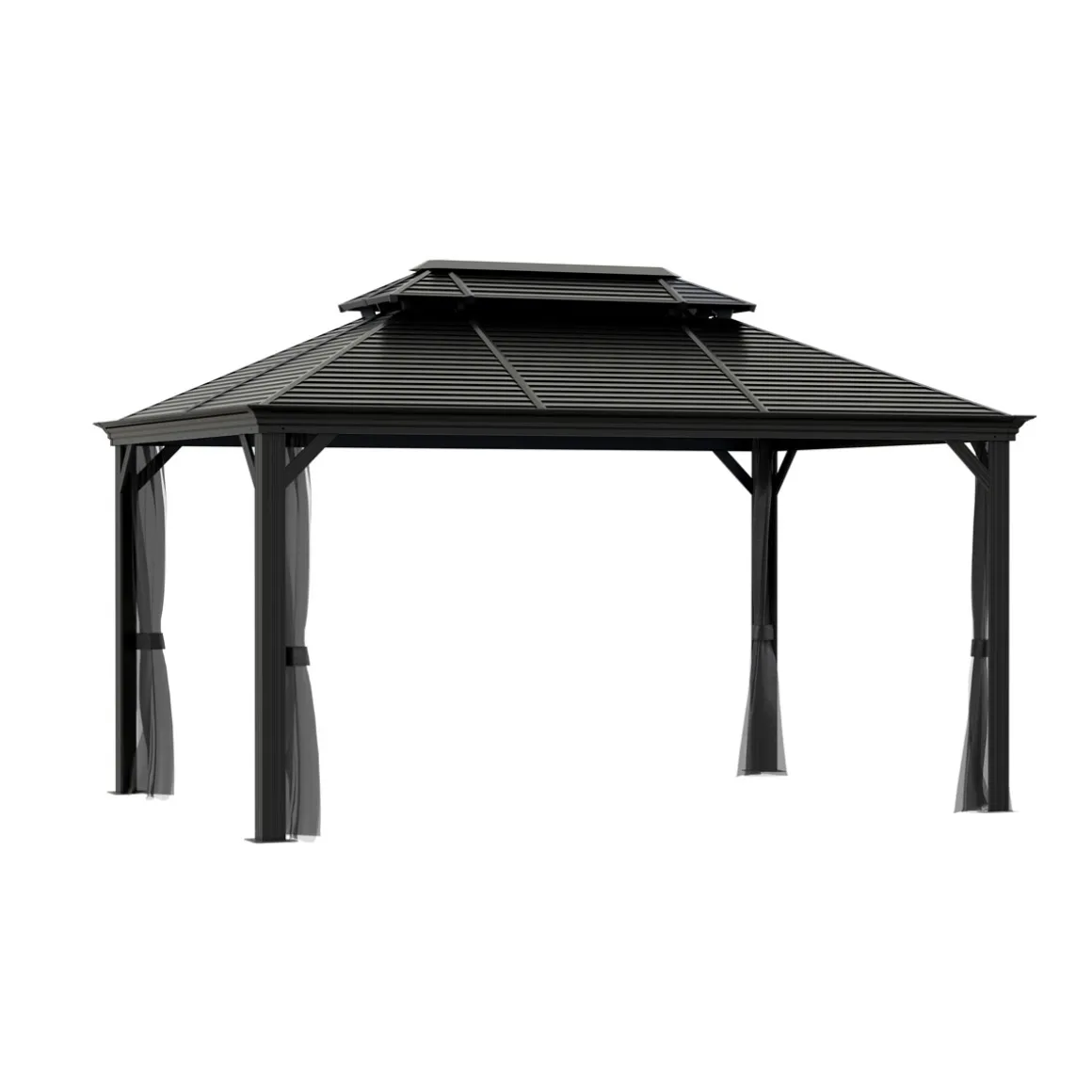 Sojag Pavillon Mykonos 1014 inkl. Moskitonetz 299x425x291,4cm Basaltgrau