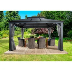 Sojag Pavillon Mykonos 1014 inkl. Moskitonetz 299x425x291,4cm Basaltgrau