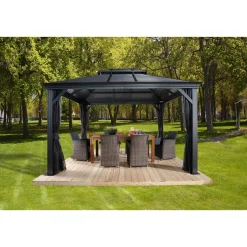 Sojag Pavillon Mykonos 1014 inkl. Moskitonetz 299x425x291,4cm Basaltgrau