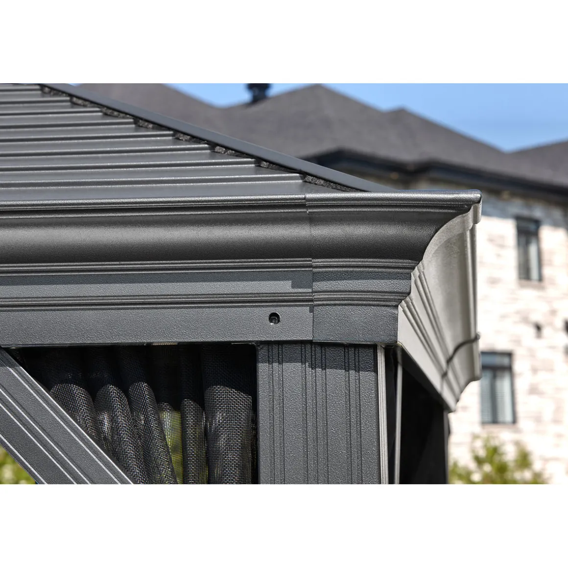 Sojag Pavillon Mykonos 1014 inkl. Moskitonetz 299x425x291,4cm Basaltgrau