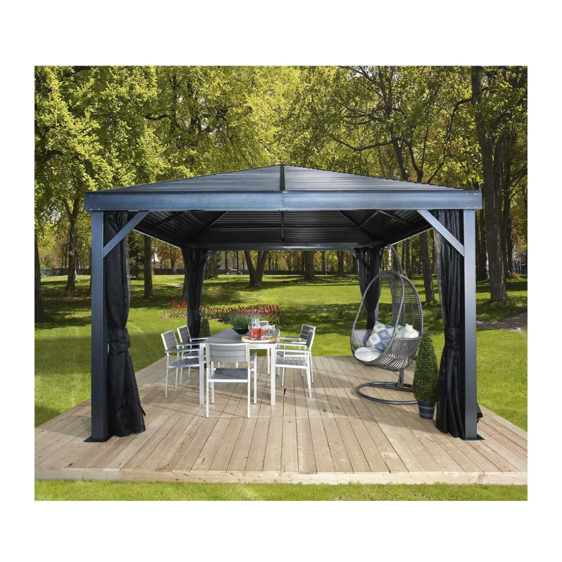 Sojag Pavillon South Beach 1212 364,3x364,3x310cm Basaltgrau