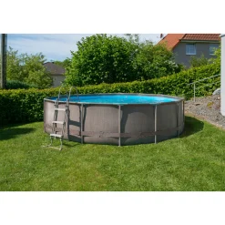Summer Waves Active Frame Pool 457x457x107cm Rattan Braun