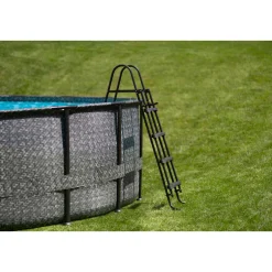 Summer Waves Elite Frame Pool 549x549x132cm Rattan Grau