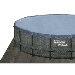 Summer Waves Elite Frame Pool 488x488x122cm Rattan Grau