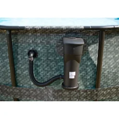 Summer Waves Elite Frame Pool 488x488x122cm Rattan Grau