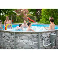 Summer Waves Elite Frame Pool 427x427x107cm Stein Grau