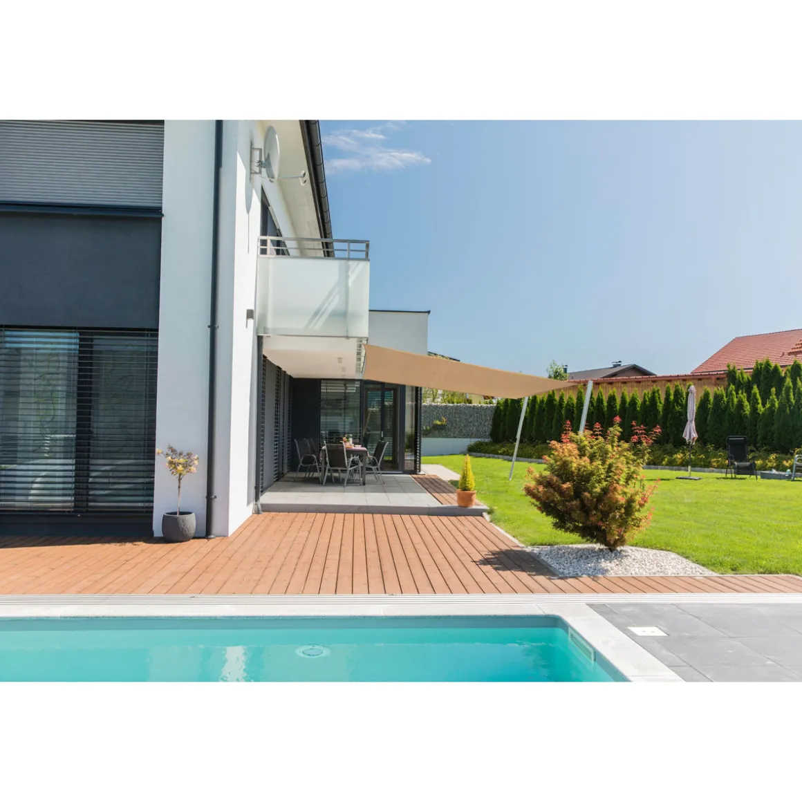 Viereck-Segel Capri 5 x 5 m reed