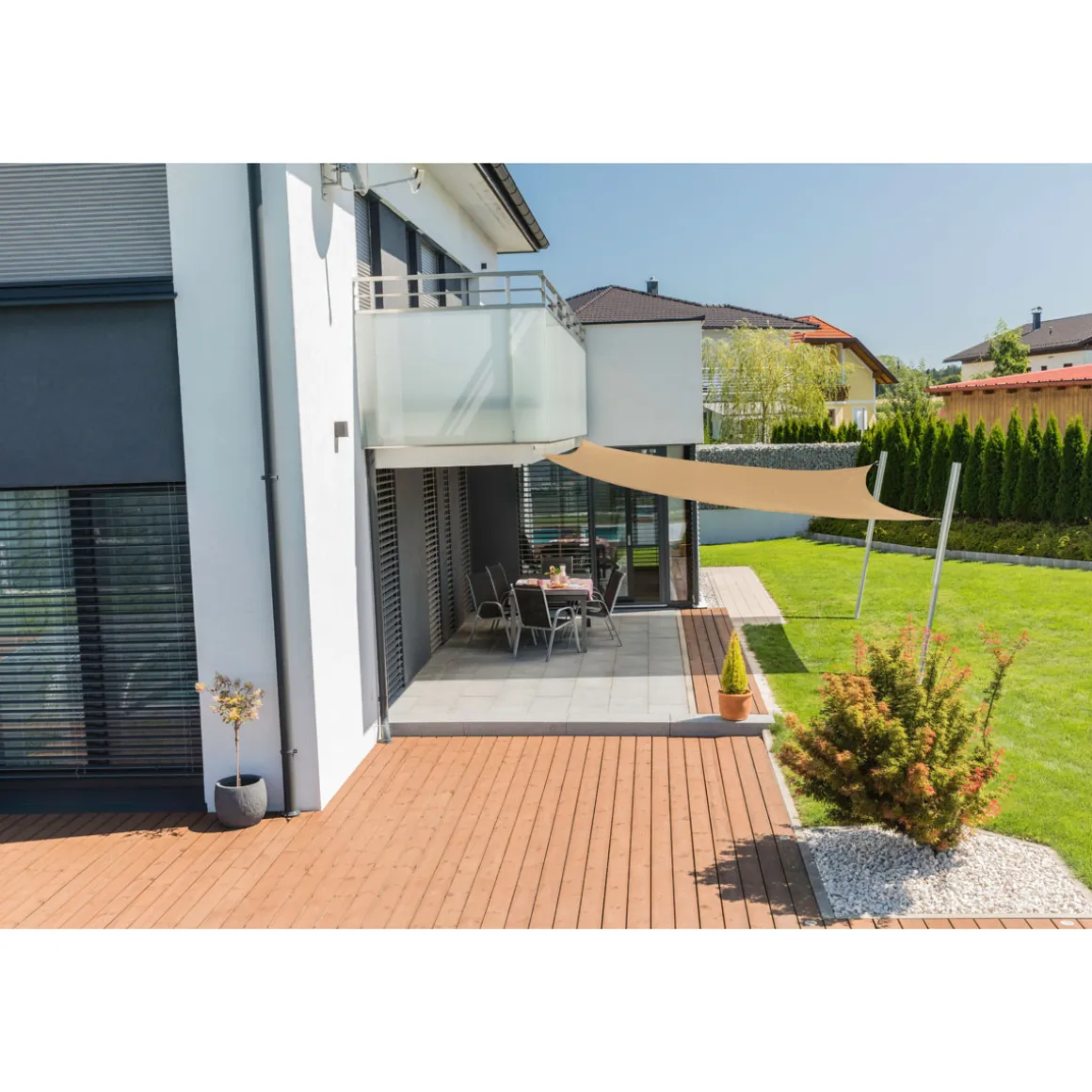 Viereck-Segel Capri 5 x 5 m reed