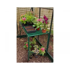 Vitavia Aluminiumtisch und 1 Ablage für Gewächshaus schwarz