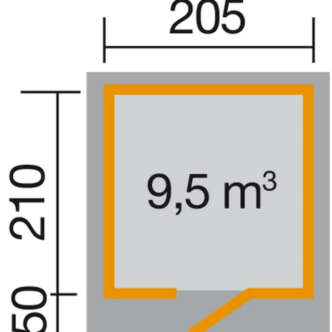 Weka Designhaus Line 172 205 x 210 x 226 cm grau