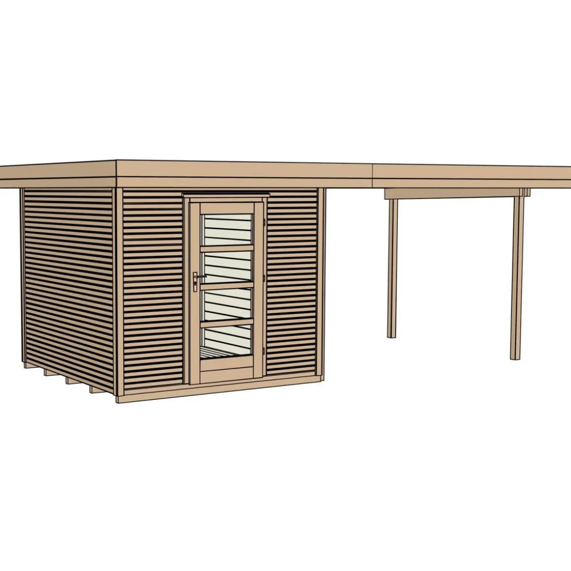 Weka Designhaus Line 172 B mit Anbau 300 cm 569 x 316 x 226 cm grau