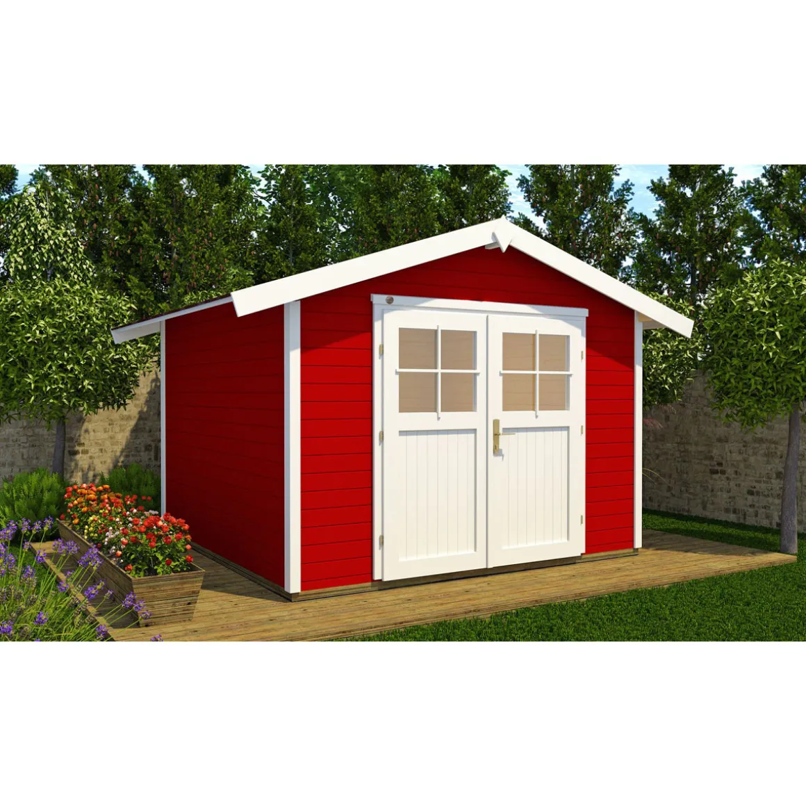 Weka Gartenhaus „122“ Gr.1, schwedenrot