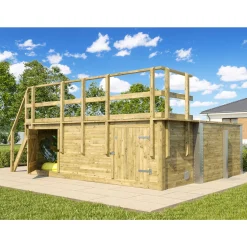 Weka Pool Rechteckig Größe 2 b 401,5 x 641,5 cm inkl Technikraum/Sonnendeck und FilteranlageFolie sand/mosaik