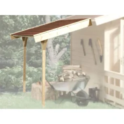 Weka Schleppdach für Gartenhaus Haustiefe 300 cm natur