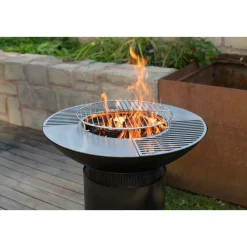 Westmann Feuerschale Feuerstelle inkl. Grillrost 75x75x94cm Schwarz