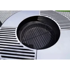 Westmann Feuerschale Feuerstelle inkl. Grillrost 75x75x94cm Schwarz