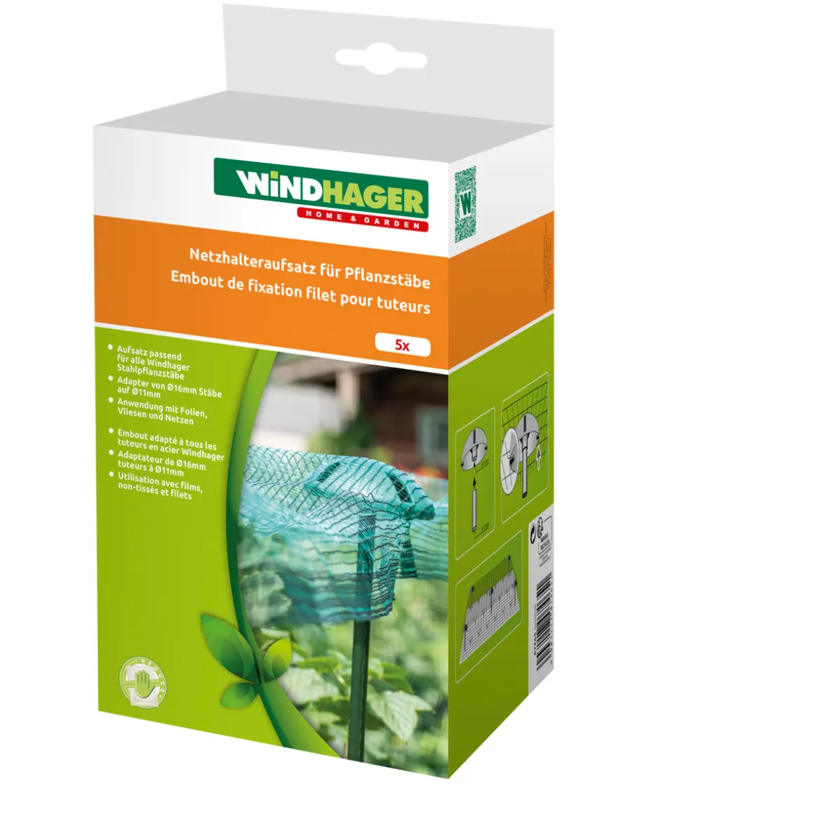 Windhager Pflanzstab-Netzhalter Durchmesser 12 cm 5 Stück