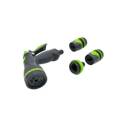 Wingart Gartenschlauch Standard grau mit grünen Streifen 1/2" 20 m mit Anschlüssen