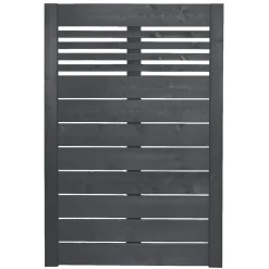 Zaunserie Aalborg Stufenelement 90 x 141 cm Fichte anthrazit lasiert