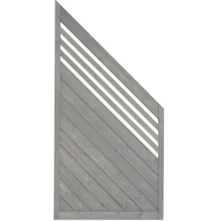 Zaunserie Malmö Abschluss rechts 90 x 180/90 cm Fichte basaltgrau lasiert